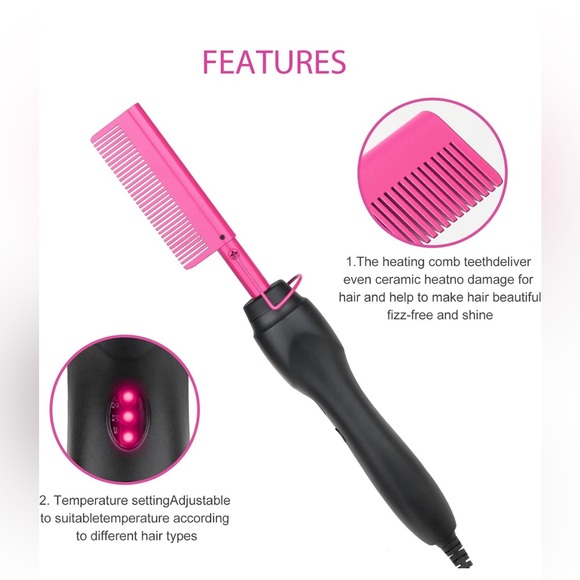 Hot Comb Hair Straightener Electric Tool NIB - Picture 7 of 9